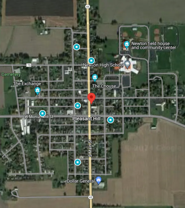 Map showing 23 N Main St in Pleasant Hill, Ohio